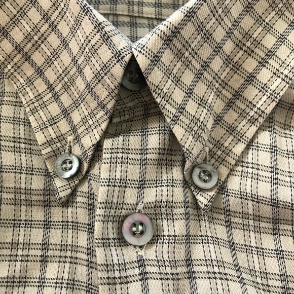 Ermenegildo Zegna Shirt Men S Black Plaid Pocket Button Down Long Sleeve 18164 - Picture 11 of 16